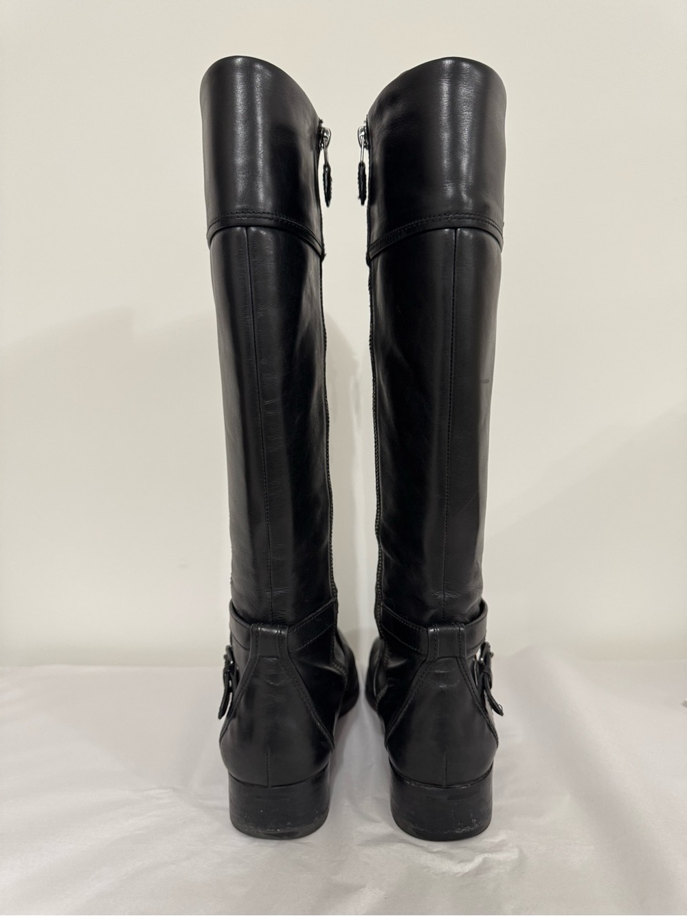 Coach ELM Black Leather Tall Riding Boots SZ 9 - Picture 4 of 13